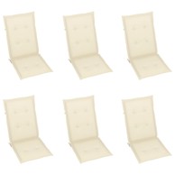 Jastuci za vrtne stolice 6 kom krem 120 x 50 x 4 cm
