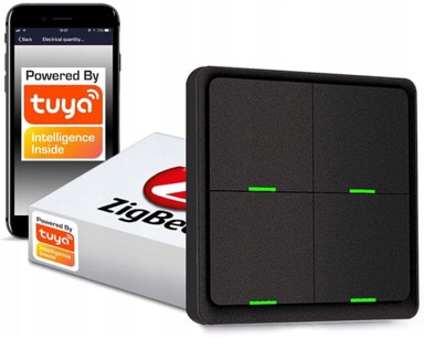 RTX Daljinski upravljač 12 scena 4P ZigBee tuya, crni