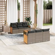7-dijelni set vrtnih sofa sivi od poliratana