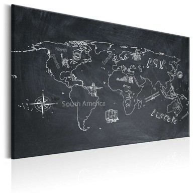 Slika World Map Travel broadens the Mind 120x80