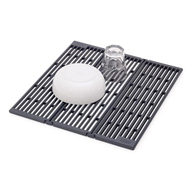 JOSEPH JOSEPH Sivi plastičan prilagodljiv ocjeđivač za sudoper 43x13 cm Platform