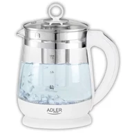 ADLER Kuhalo za vodu AD 1299, bijelo, staklo i nehrđajući čelik, 1.5 L, 2200 W, rotirajuća baza 360°