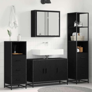 Set namještaja za kupaonicu, 3 kom, 90 x 33 x 60 cm, crni hrast