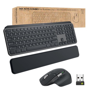 LOGITECH Set tipkovnica i miš MX Keys Gen 2 uredski RF bežični + Bluetooth QWERTY US International grafit