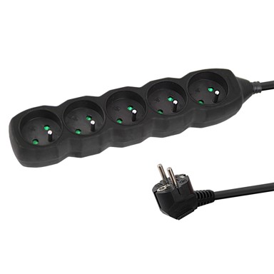 ESPERANZA Produžni kabel ELK208K, 5 utičnica, 3 m, crna