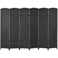 HOMESTAR Pregrada za sobu, sklopiva, 6 panela, 240x16x170 cm, crna