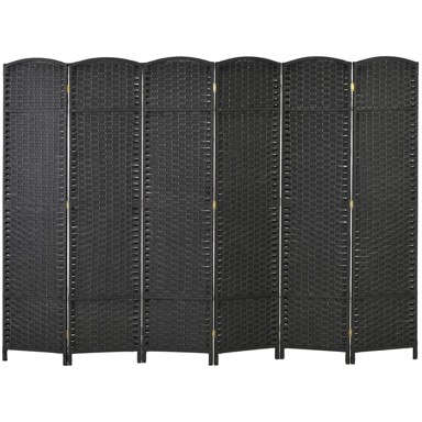 HOMESTAR Pregrada za sobu, sklopiva, 6 panela, 240x16x170 cm, crna
