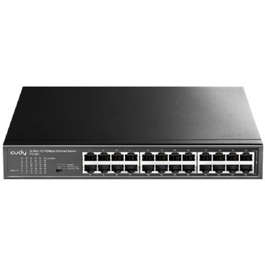 CUDY neupravljani mrežni preklopnik FS1024 Fast Ethernet, crni