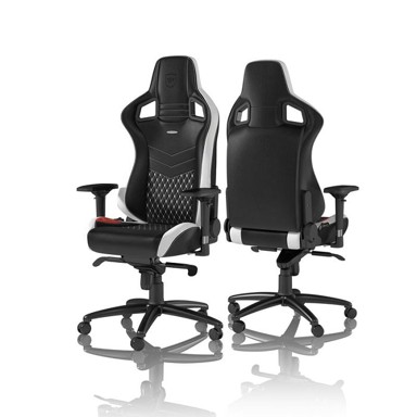 NOBLECHAIRS Gaming stolica EPIC ECHTLEDER, crna, bijela, crvena, NBL-RL-EPC-001