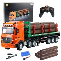 Kamion za prijevoz trupaca na daljinsko upravljanje Timber Transporter 1:18, zeleno/narančasti