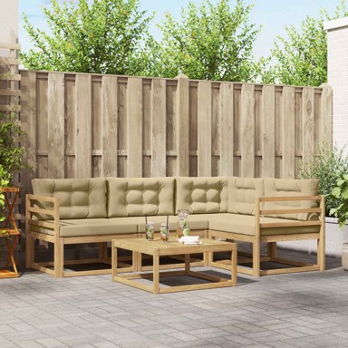 Set vanjskih sofa, 5 pcs, 79 x 79 x 37 cm, poliester, bijela i bež