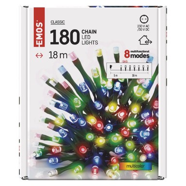Božićne lampice, unutarnje i vanjske, 180 LED, 18 m