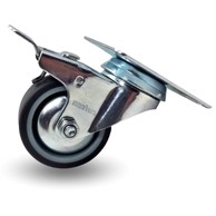 Okretni kotač s kočnicom 100 mm, 90 kg, termoplastika, BDPE 1001