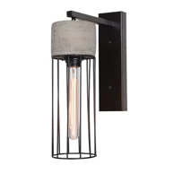 Zidna lampa, E27, max 40 W, concrete metal, crna