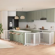 Vrata za pse s vratašcima 6 panela sklopiva 480 cm drvo topole