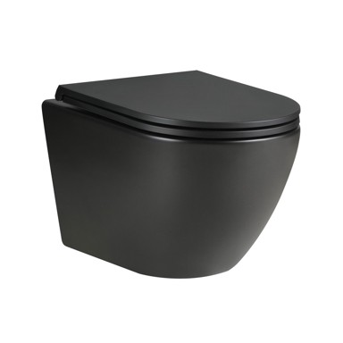 STIL WC školjka Remi Rimless, viseća, crna