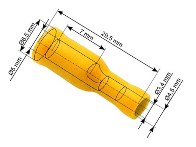 BLOW Konektor izolirana utičnica 5,0/24,5 mm, žuti, 100 kom