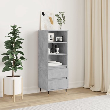 Visoka komoda boja betona 40 x 36 x 110 cm konstruirano drvo
