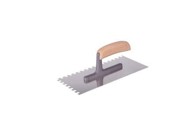 EURO TOOLS Lopatica 131121Q, nehrđajući čelik, zub 8 × 8 mm, 270 mm, drvena drška, poliamidna baza