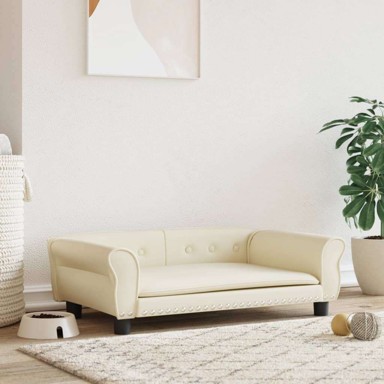 Krevet za pse od umjetne kože, 95 × 55 × 30 cm, bež  