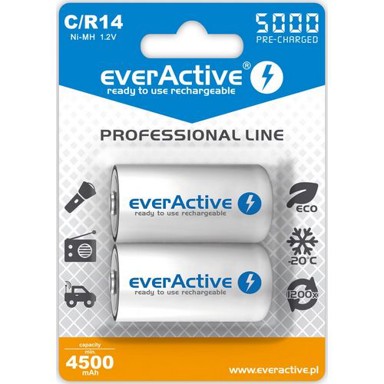 EVERACTIVE Punjive baterije Ni-MH R14 C 5000 mAh Professional Line