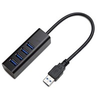 ASONIC USB hub N-UH325#3.0A, 4-portni USB 3.0, USB Type-A, aluminijsko kućište, crni
