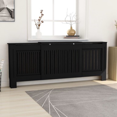 Pokrov za radijator, 205 cm, MDF, crni