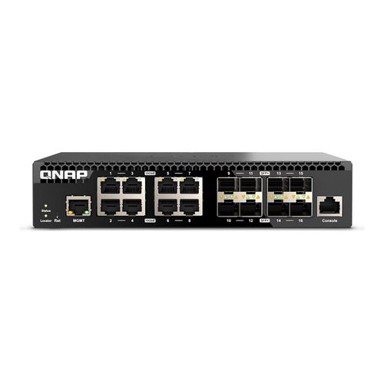 QNAP Switch QSW-M3216R-8S8T, upravljani, 16x GE portova, siva