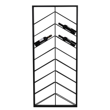 LIGHT & LIVING Zidni metalni držač za boce vina, Malbeo, 16 boca, 70x160x6 cm, crni