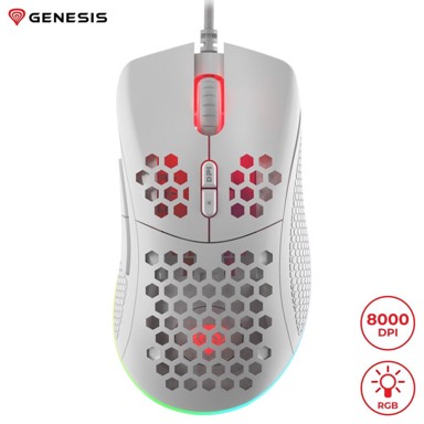 GENESIS Gaming miš Krypton 550 NMG-1685, žični, optički, 8000 DPI, bijela