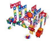 ELINELI Magnetski set za gradnju Eliflix i staza s kuglicama, 222 dijela