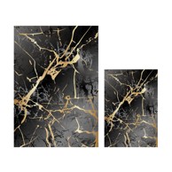 MILA HOME Crne/u zlatnoj boji kupaonske prostirke u setu 2 kom 60x100 cm Cracks