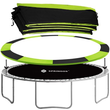 SPRINGOS Navlaka za trampolin, 366 cm, crno-zelena