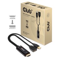 CLUB 3D Aktivni adapter HDMI 2.0 na DisplayPort 1.2, 4K 60 Hz HDR, crni