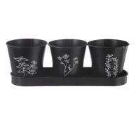 ORION Metalne posude za cvijeće u setu 3 kom za bilje ø 11 cm Black 