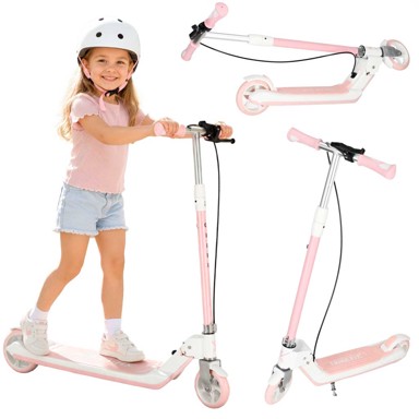 TRIKE FIX Dječji romobil na dva kotača s LED osvjetljenjem i dvostrukim kočnicama, rozi