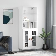 Visoka komoda bijela 69,5x34x180 cm konstruirano drvo
