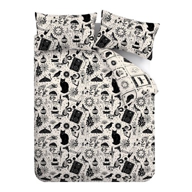 CATHERINE LANSFIELD Posteljina Enchanted Witchcraft za bračni/produženi krevet 230x220 cm Crna/bež