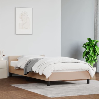 Okvir za krevet s uzglavljem cappuccino 90x200 cm umjetna koža