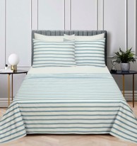 ESSENZA Posteljina Lancun Mare, 240 x 280 + 240 x 260 + 2 x 60 x 80 cm, plave pruge