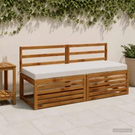 Jastučići za klupu Soest 2 kom 140 x 50 x 8 cm melange, bijeli