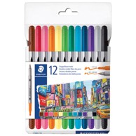 STAEDTLER Flomaster 3200 C12, obostrani, 2 vrha, Design Journey, 12 boja, blister pakiranje