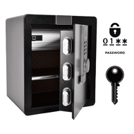 NIKCORP Oklopljeni kućni sef, elektronička brava i ključ, dimenzije 45 x 38 x 32 cm, čelik, crna