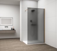 POLYSAN Tuš stijena ESCA, Walk-In, 1300 mm, dimljeno staklo, zlatna mat