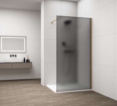 POLYSAN Tuš stijena ESCA, Walk-In, 1300 mm, dimljeno staklo, zlatna mat