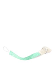 BABYONO Privjesak za dudu s kopčom siva s narančastim točkicama