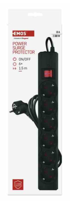 EMOS Prenaponska zaštita P54218 6 utičnica, crna