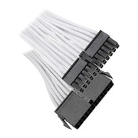 BITFENIX 24-pinski ATX produžni kabel 30 cm - opleten, bijelo/crno BFA-MSC-24ATX30WK-RP