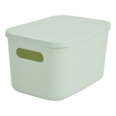 HOMÉA Svijetlo zelena plastična kutija za pohranu s poklopcem 24,5x18x15 cm 
