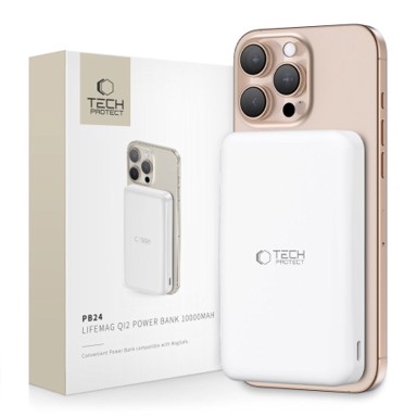 TECH-PROTECT LifeMag Powerbank PB24, 10. 000 mAh, MagSafe, bijela